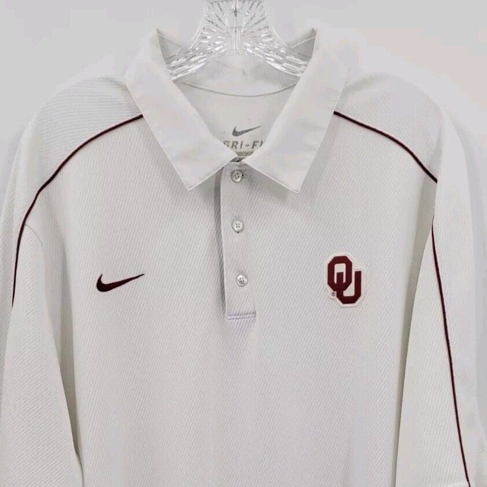 Oklahoma Sooners Nike Dri-Fit - Men's‎ XXL White Golf Active Sports Polo Shirt
